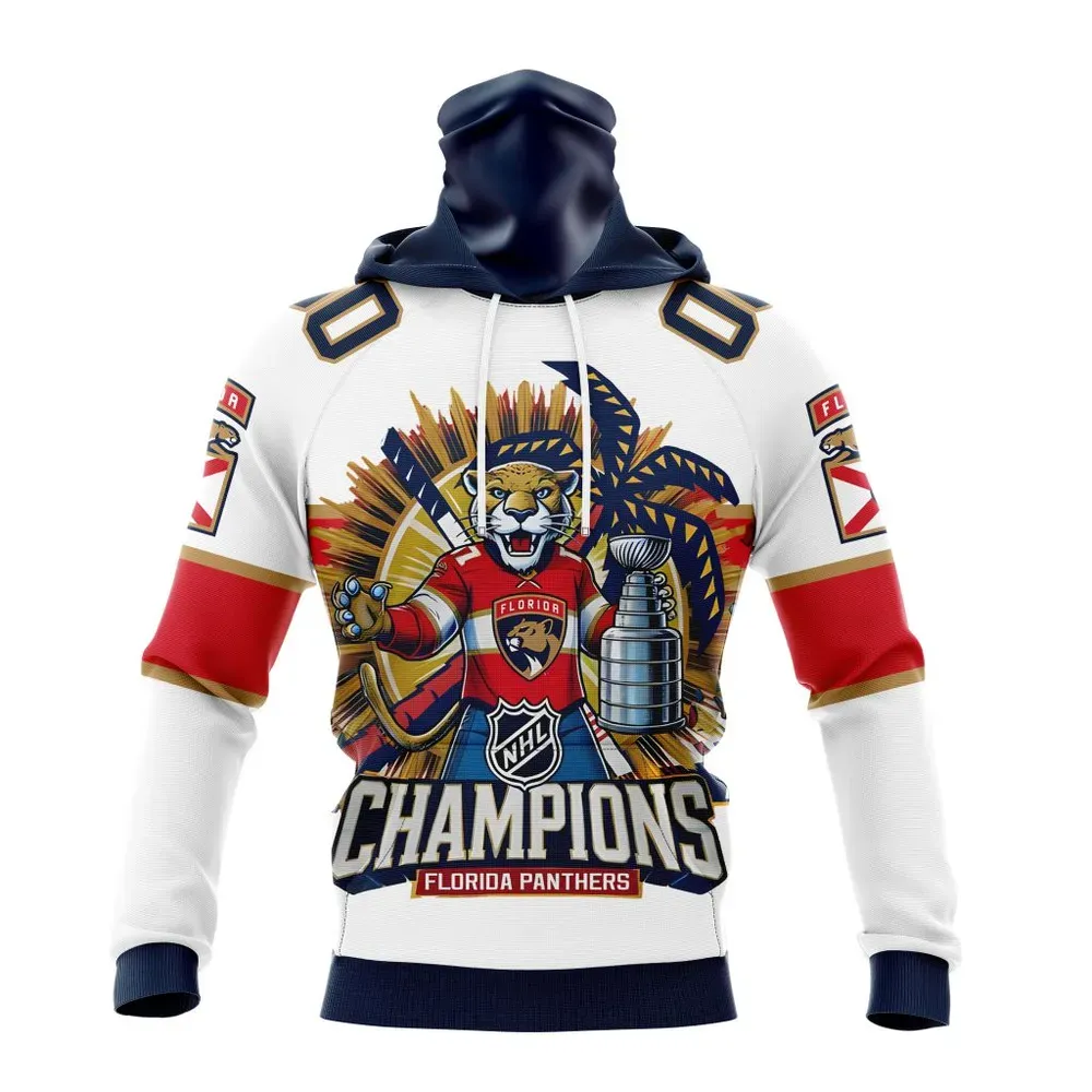 NHL Florida Panthers 2024 Stanley Cup Champions Away Kits Mask Hoodie