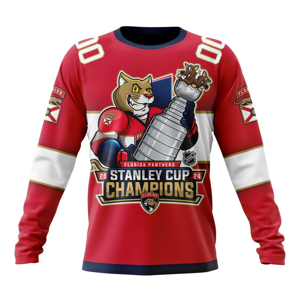 NHL Florida Panthers 2024 Stanley Cup Champions Home Design Long Sleeved Sweatshirt 