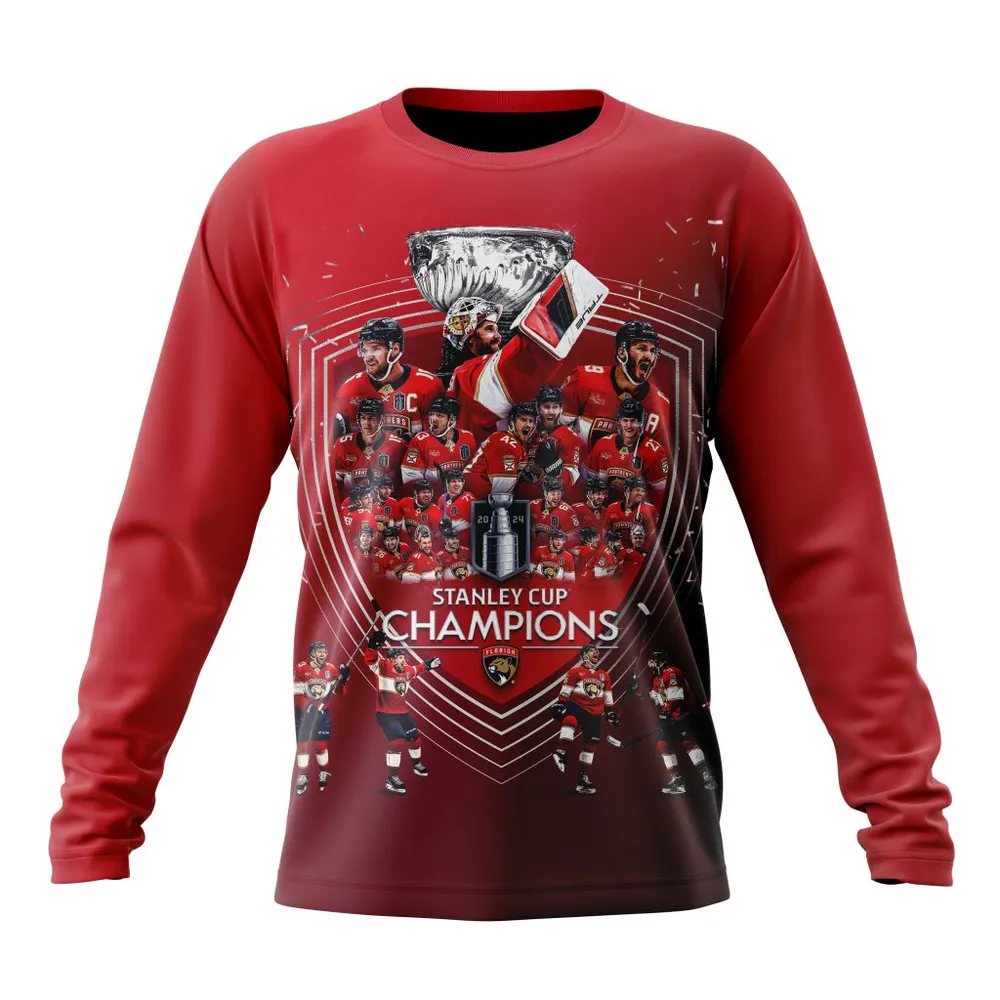 NHL Florida Panthers 2024 Stanley Cup Champions Special Design Long Sleeved Sweatshirt 