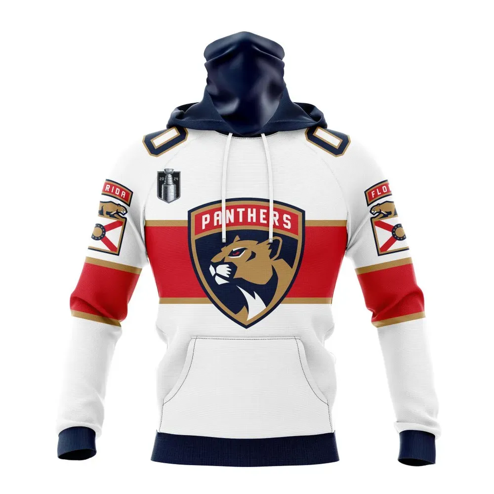 NHL Florida Panthers 2024 Stanley Cup Final Away Kits Mask Hoodie