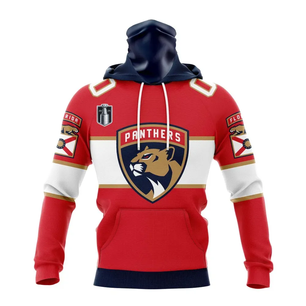 NHL Florida Panthers 2024 Stanley Cup Final Home Kits Mask Hoodie