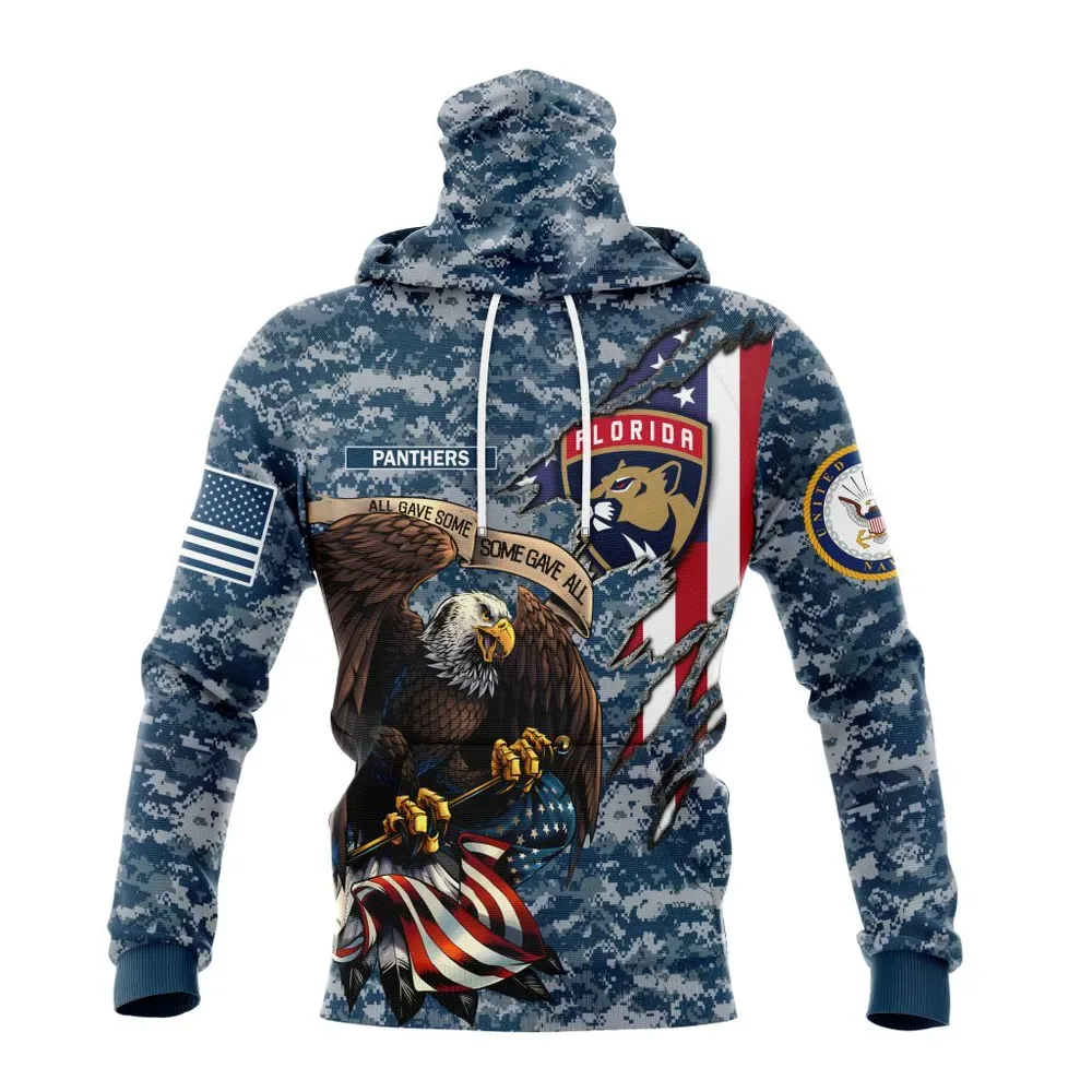 NHL Florida Panthers Honor Us Navy Veterans St2202 Mask Hoodie