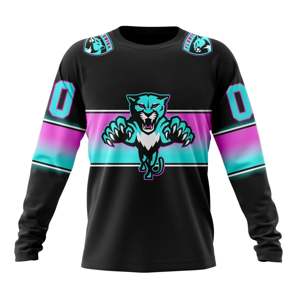 NHL Florida Panthers Personalize Gradient Series Concept St2301 Long Sleeved Sweatshirt 