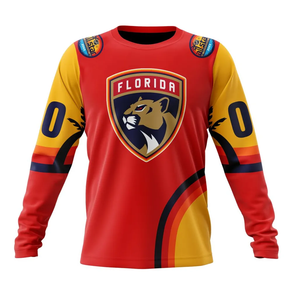 NHL Florida Panthers Special All-Star Game Design With Florida Sunset Long Sleeved Sweatshirt 