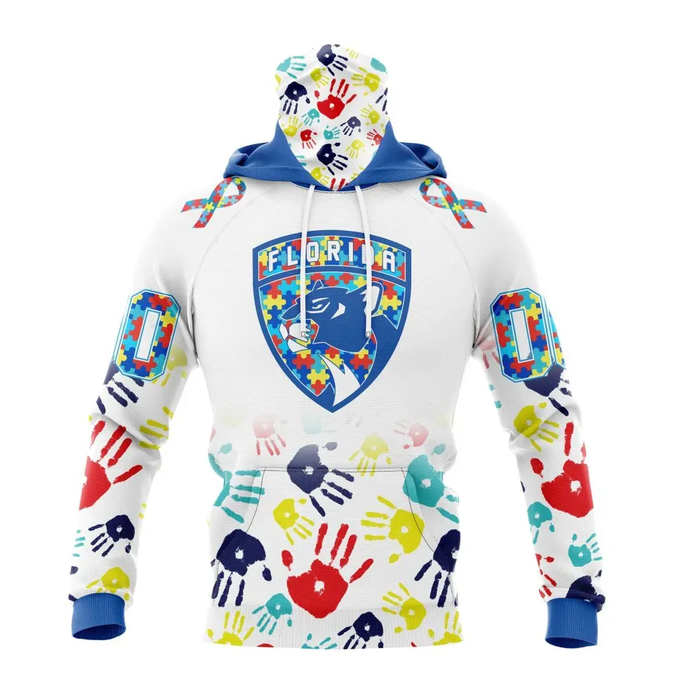 NHL Florida Panthers Special Autism Awareness Design St2203 Mask Hoodie