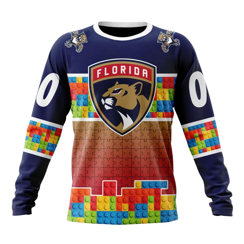 NHL Florida Panthers Special Autism Awareness Design V2301 Long Sleeved Sweatshirt 