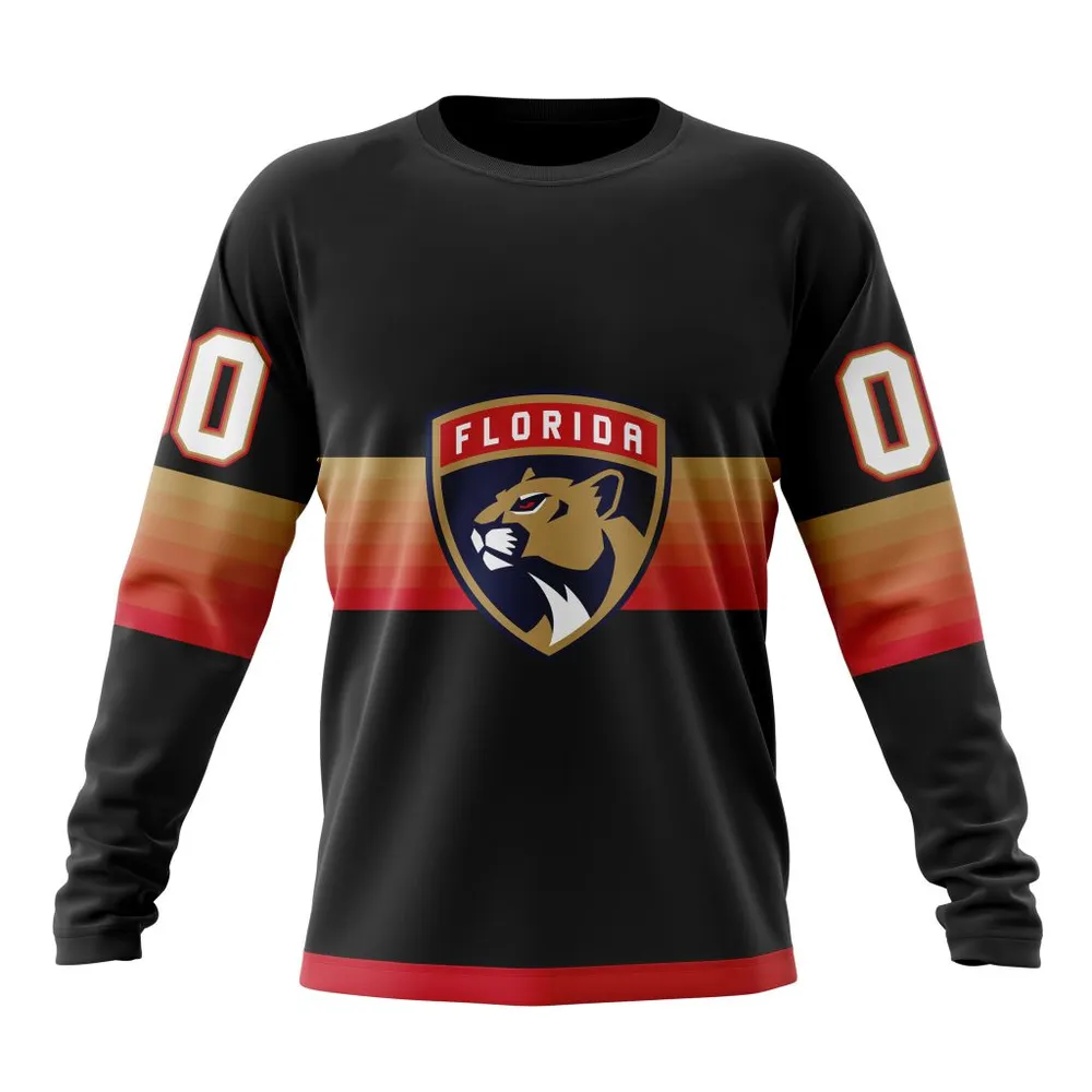 NHL Florida Panthers Special Black And Gradient Design St2301 Long Sleeved Sweatshirt 