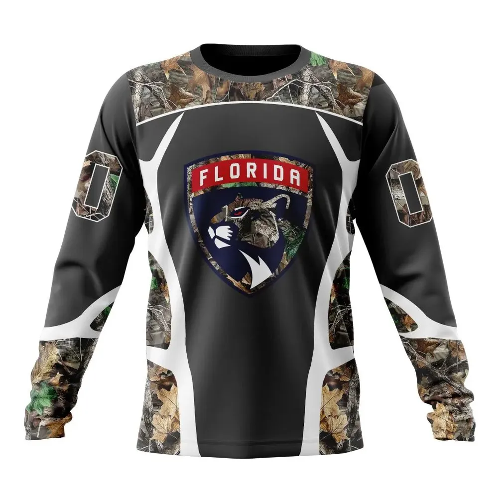 NHL Florida Panthers Special Camo Hunting Design V2302 Long Sleeved Sweatshirt 