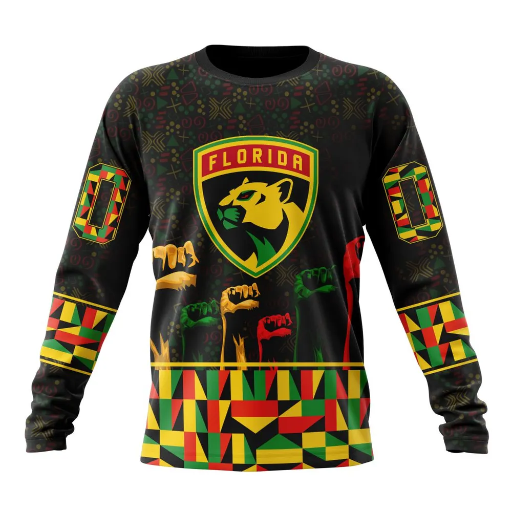 NHL Florida Panthers Special Design Celebrate Black History Month St2201 Long Sleeved Sweatshirt 