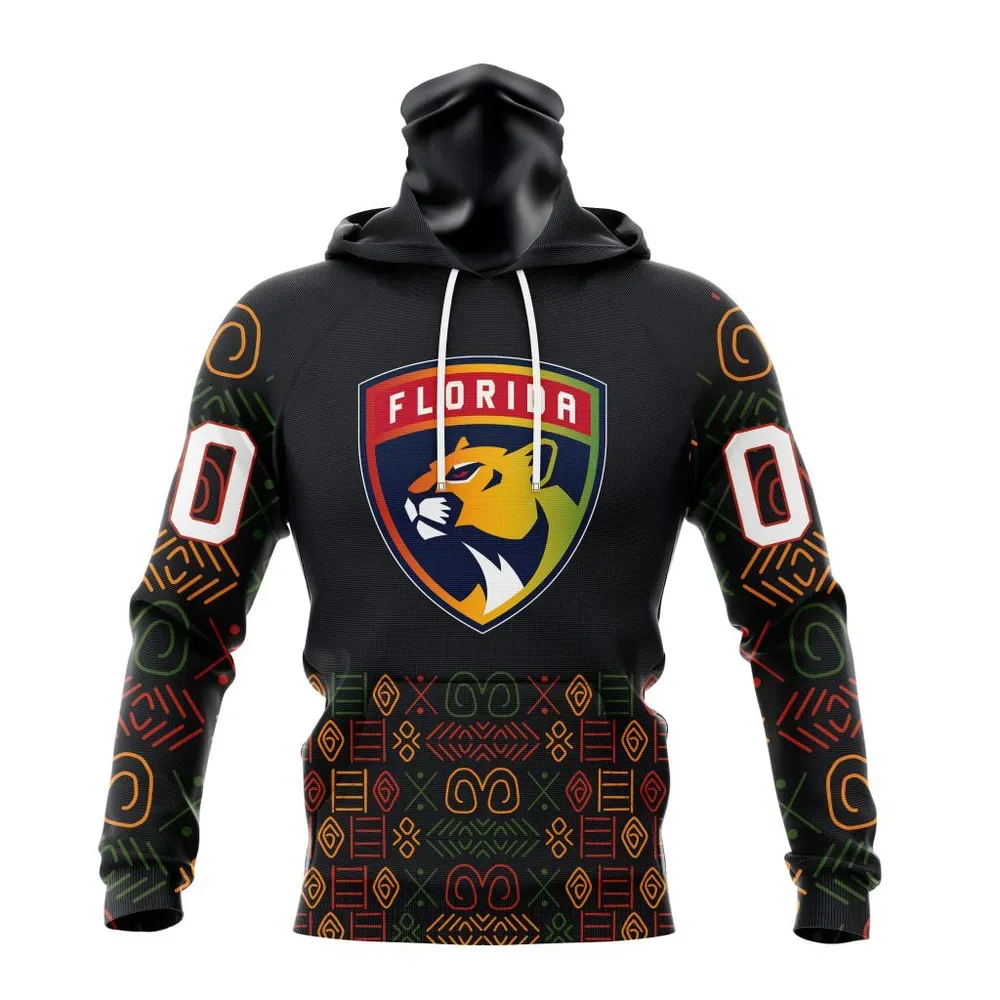 NHL Florida Panthers Special Design For Black History Month St2401 Mask Hoodie