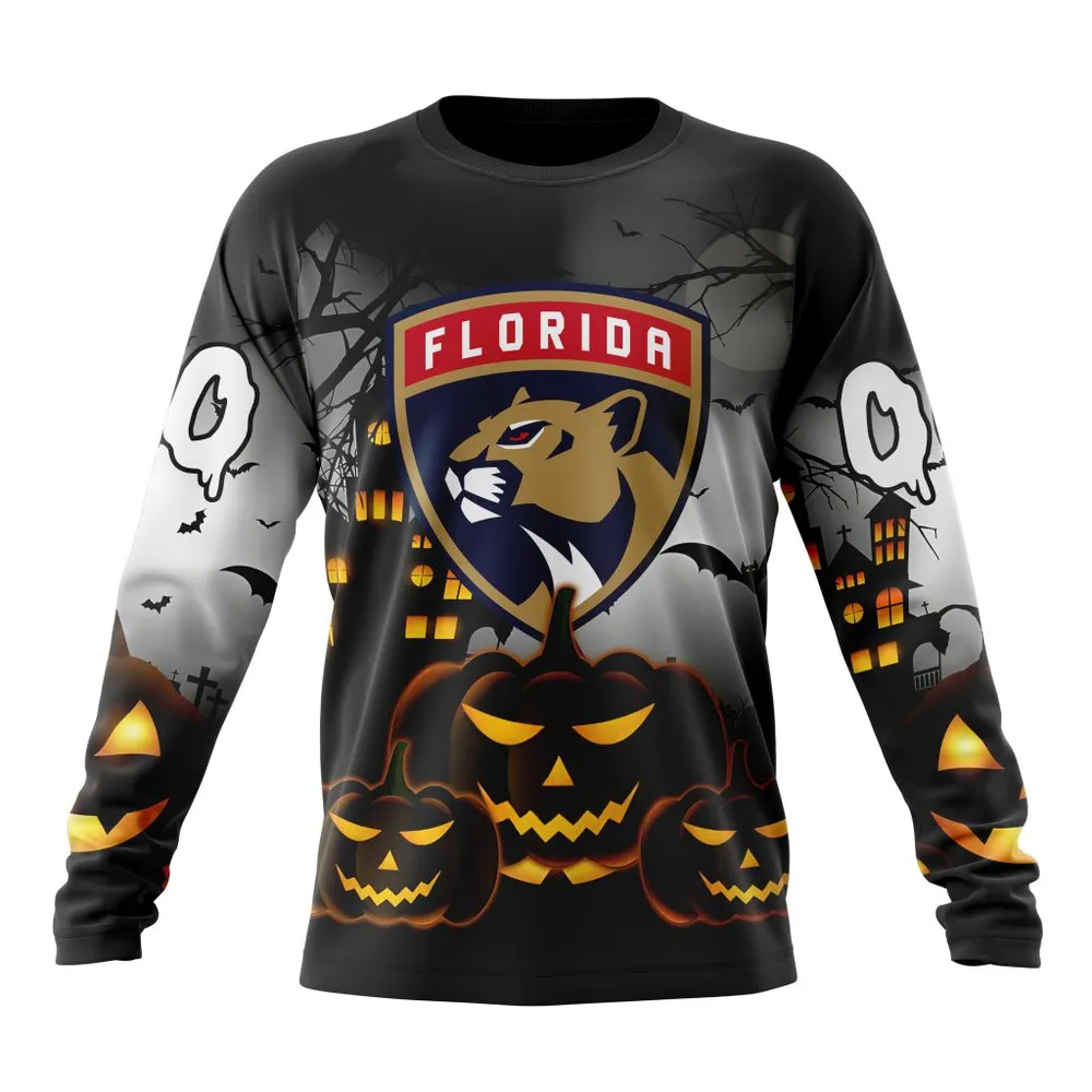 NHL Florida Panthers Special Design For Halloween St2302 Long Sleeved Sweatshirt 