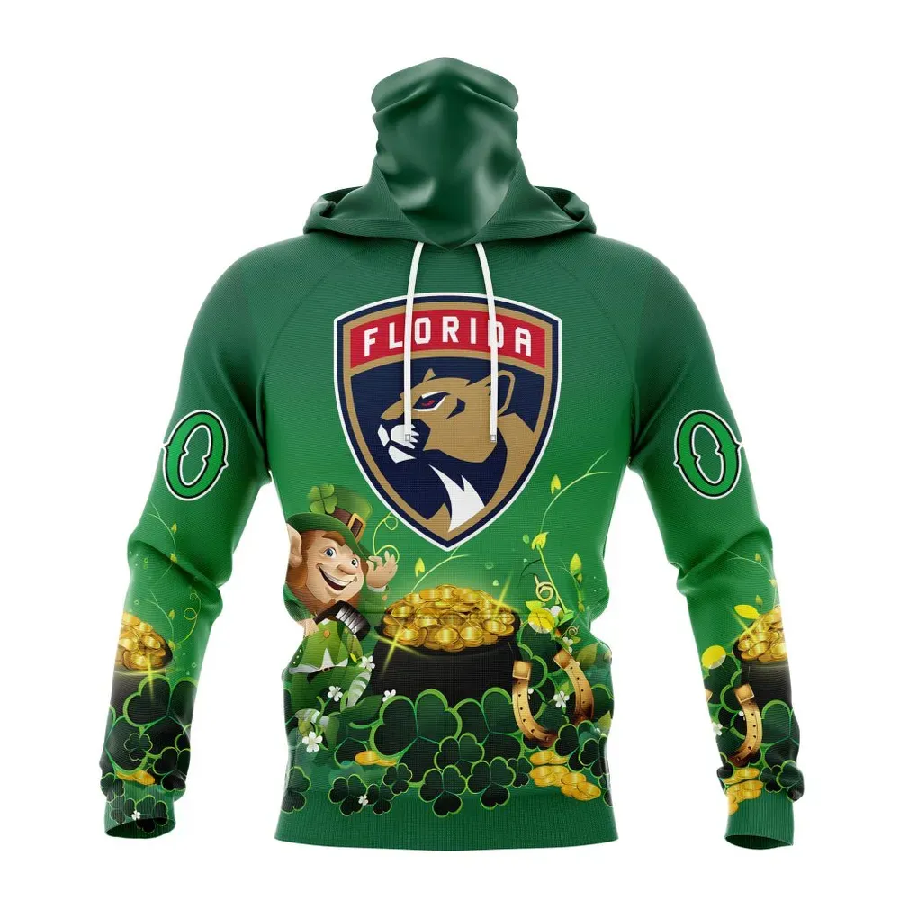 NHL Florida Panthers Special Design For St. Patrickâ€™S Day St2403 Mask Hoodie