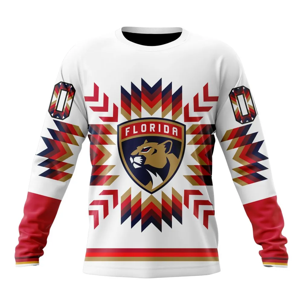 NHL Florida Panthers Special Design With Native Pattern St2302 Long Sleeved Sweatshirt 