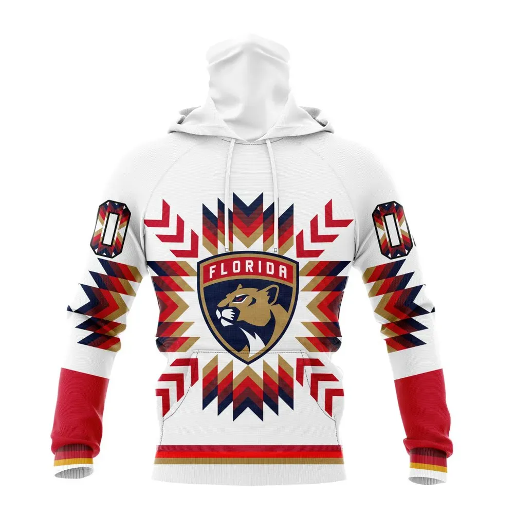 NHL Florida Panthers Special Design With Native Pattern St2302 Mask Hoodie