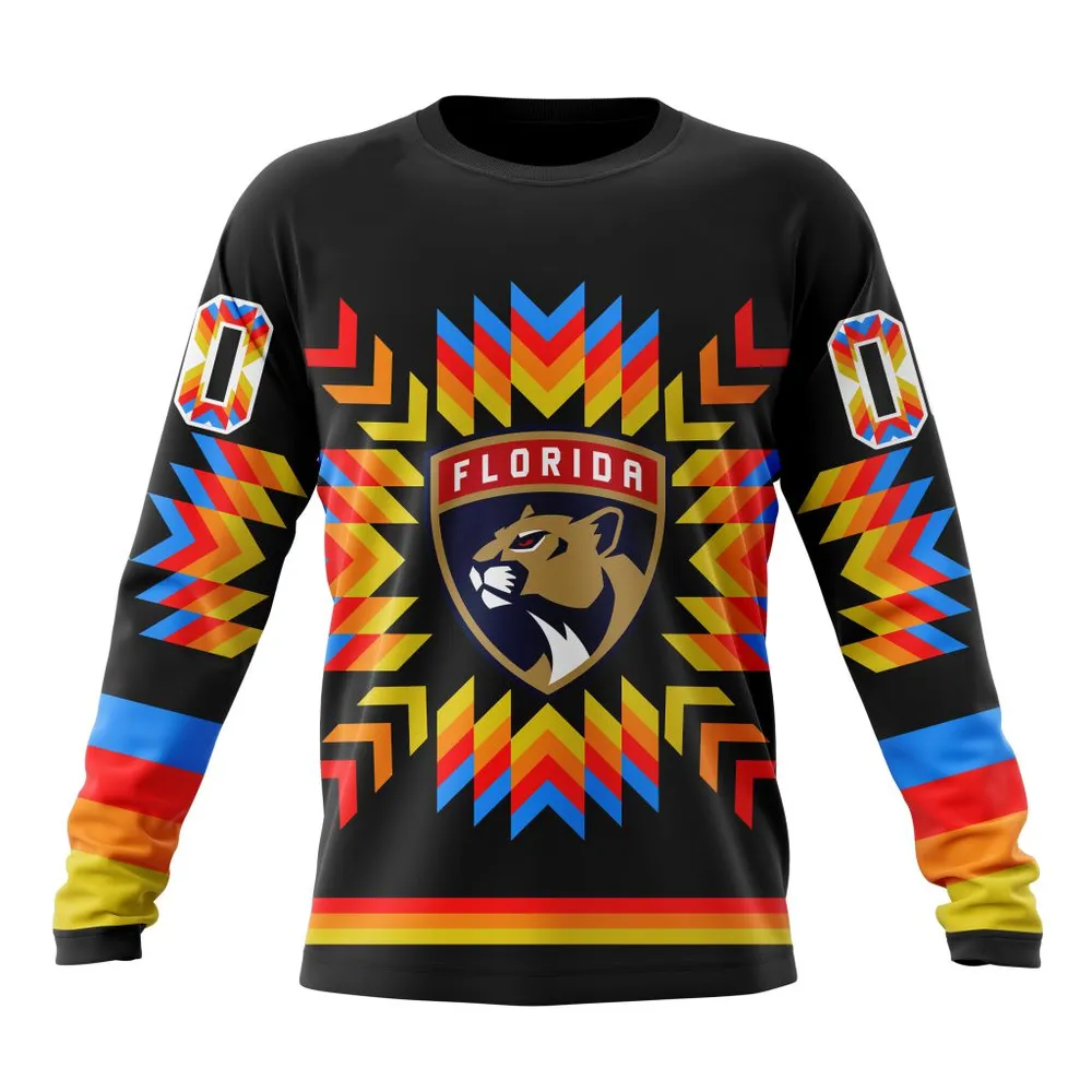 NHL Florida Panthers Special Design With Native Pattern St2306 Long Sleeved Sweatshirt 