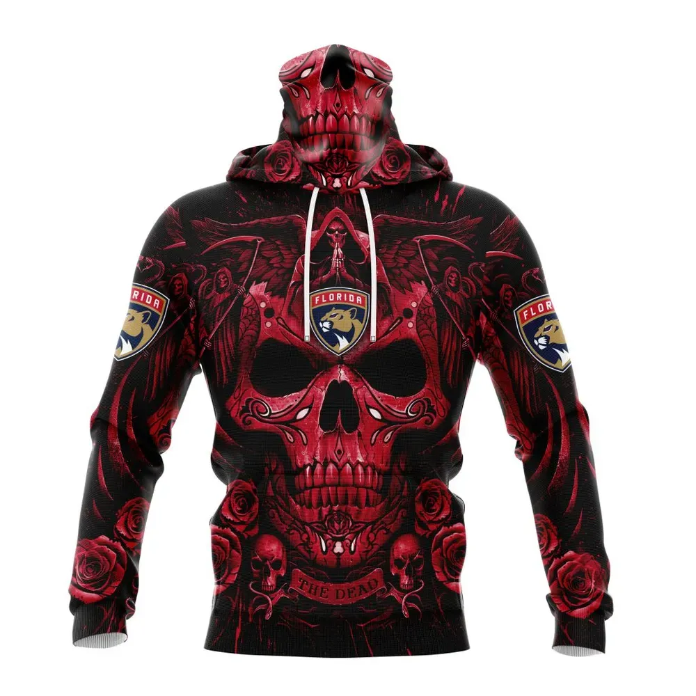 NHL Florida Panthers Special Design With Skull Art St2203 Mask Hoodie