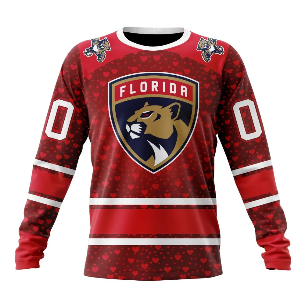 NHL Florida Panthers Special Gift For Valentines Day St2401 Long Sleeved Sweatshirt 