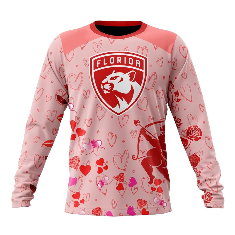 NHL Florida Panthers Special Gift For Valentines Day St2402 Long Sleeved Sweatshirt 