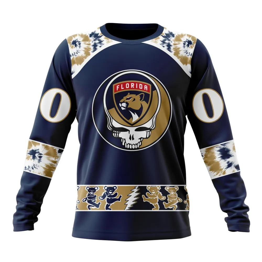 NHL Florida Panthers Special Grateful Dead Design St2301 Long Sleeved Sweatshirt 