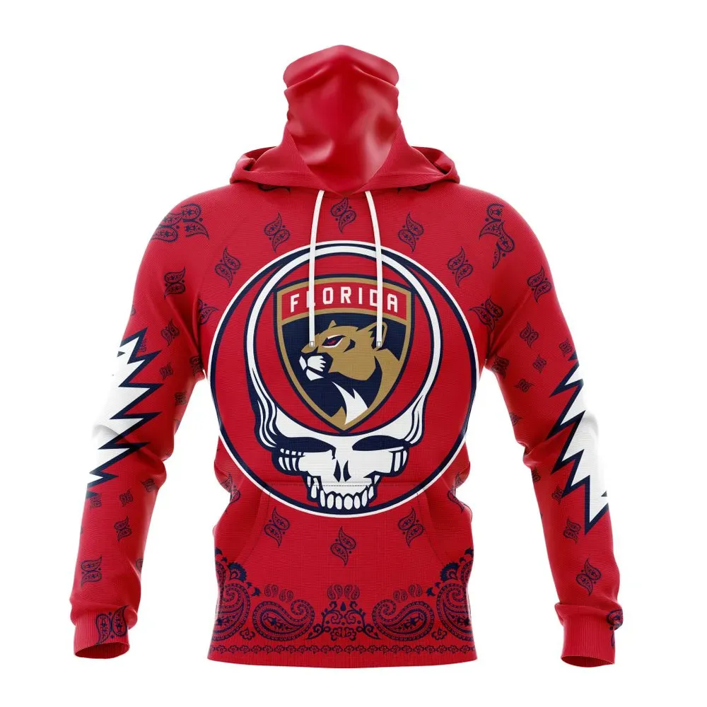 NHL Florida Panthers Special Grateful Dead Design St2303 Mask Hoodie