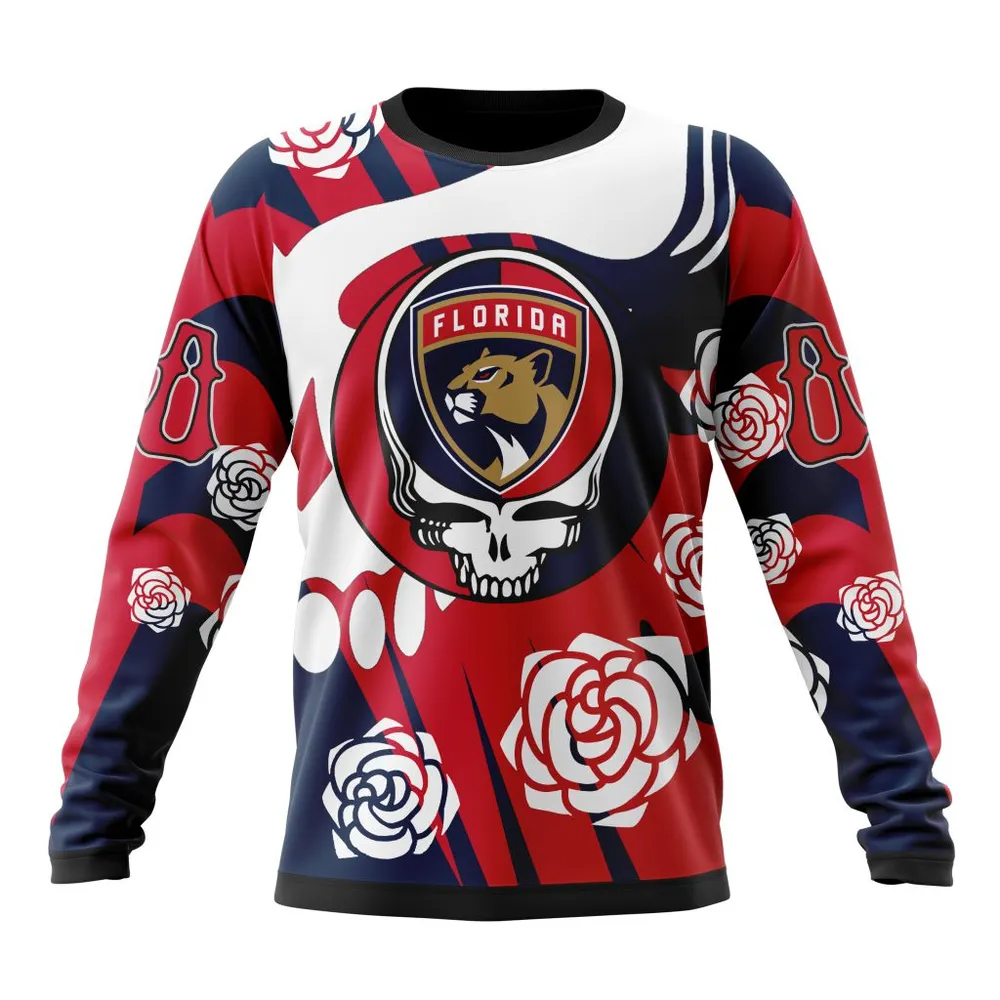 NHL Florida Panthers Special Grateful Dead Design St2305 Long Sleeved Sweatshirt 