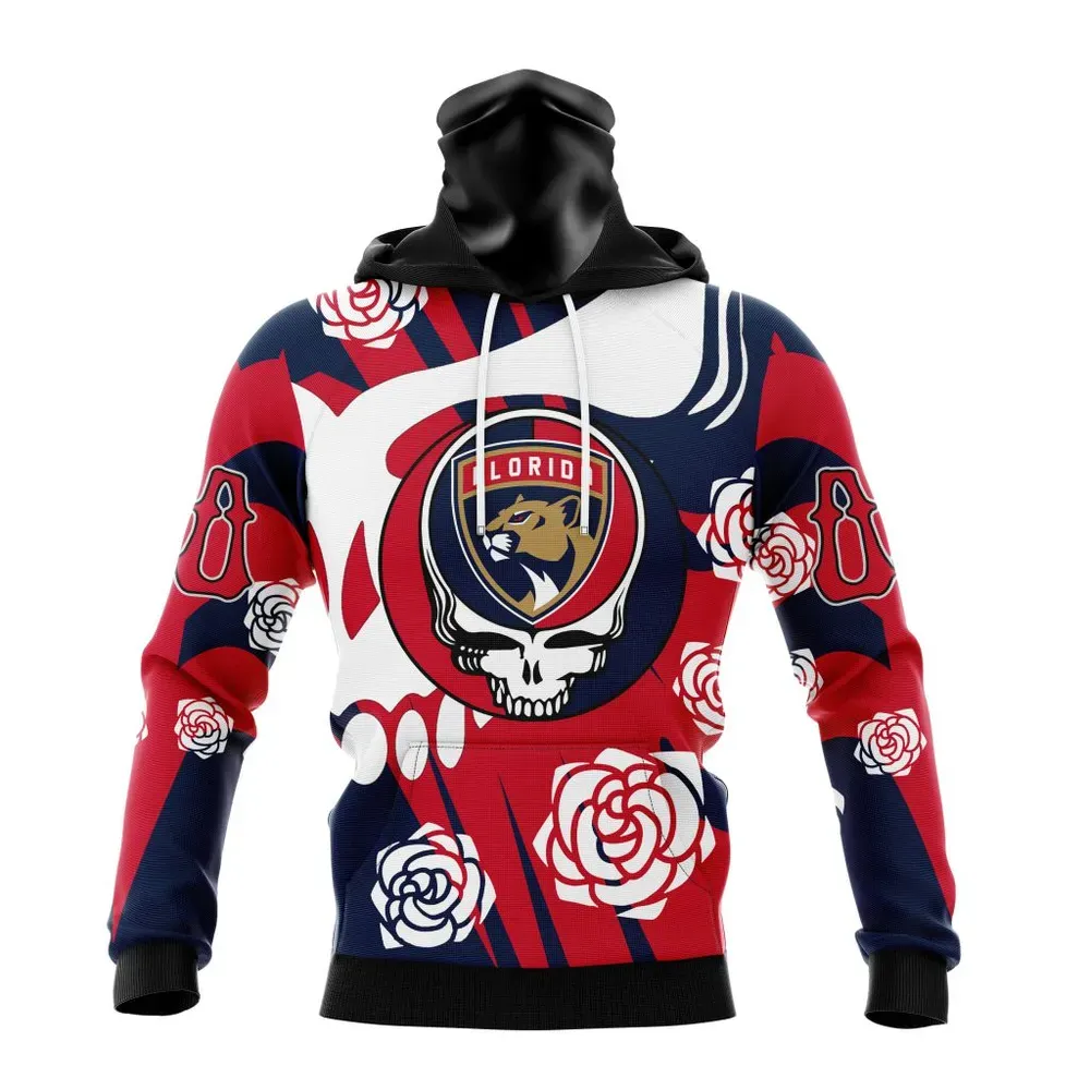 NHL Florida Panthers Special Grateful Dead Design St2305 Mask Hoodie