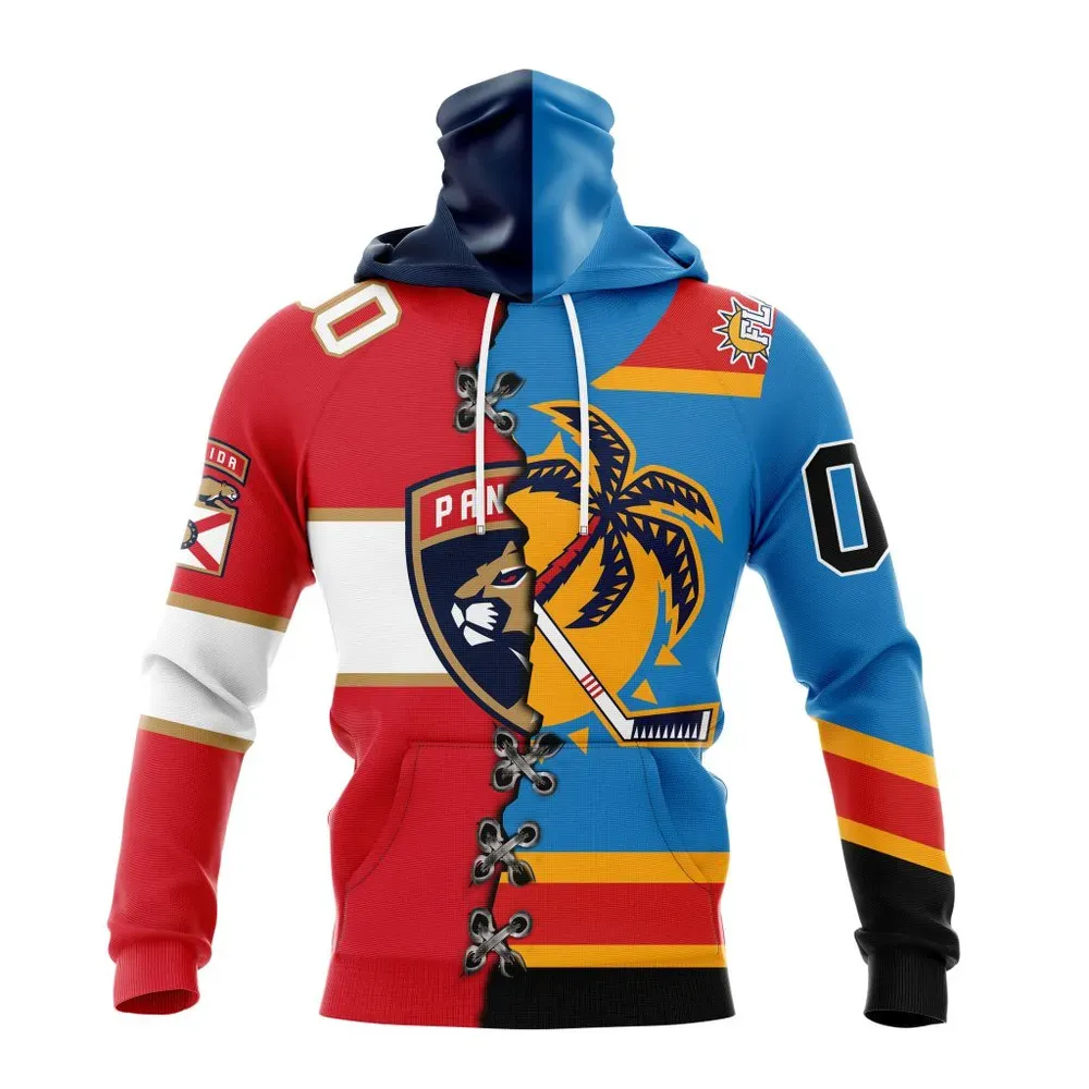 NHL Florida Panthers Special Home Mix Reverse Retro Personalized Kits Mask Hoodie