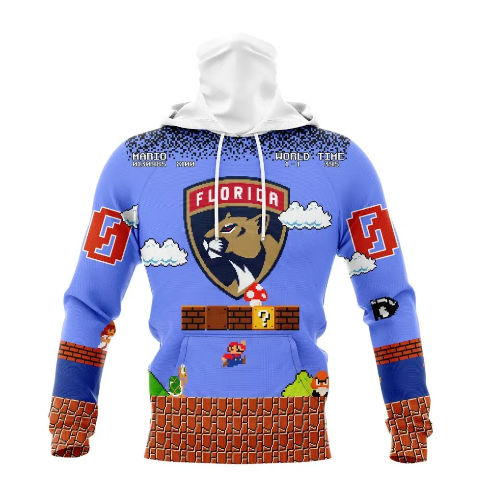 NHL Florida Panthers Special Kits With Super Mario Game Design Mask Hoodie