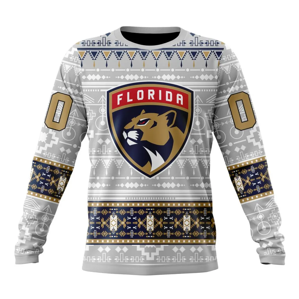 NHL Florida Panthers Special Native Design St2302 Long Sleeved Sweatshirt 