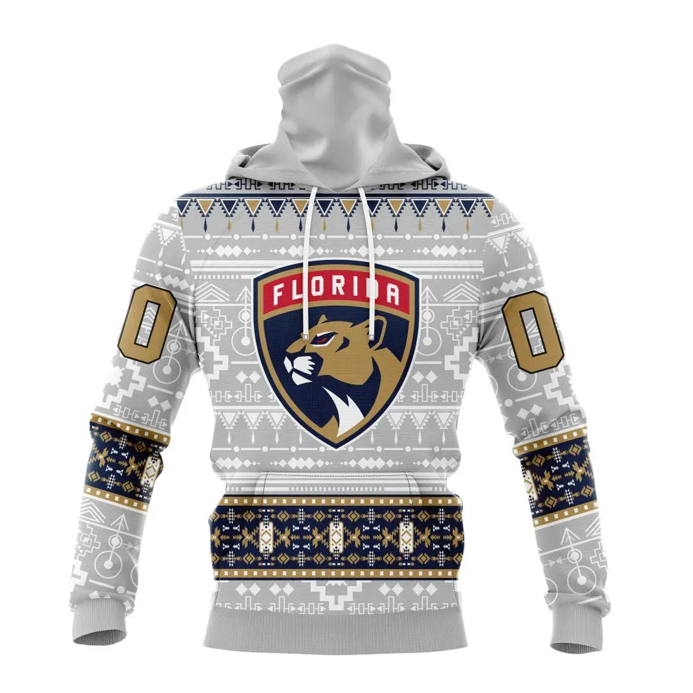 NHL Florida Panthers Special Native Design St2302 Mask Hoodie