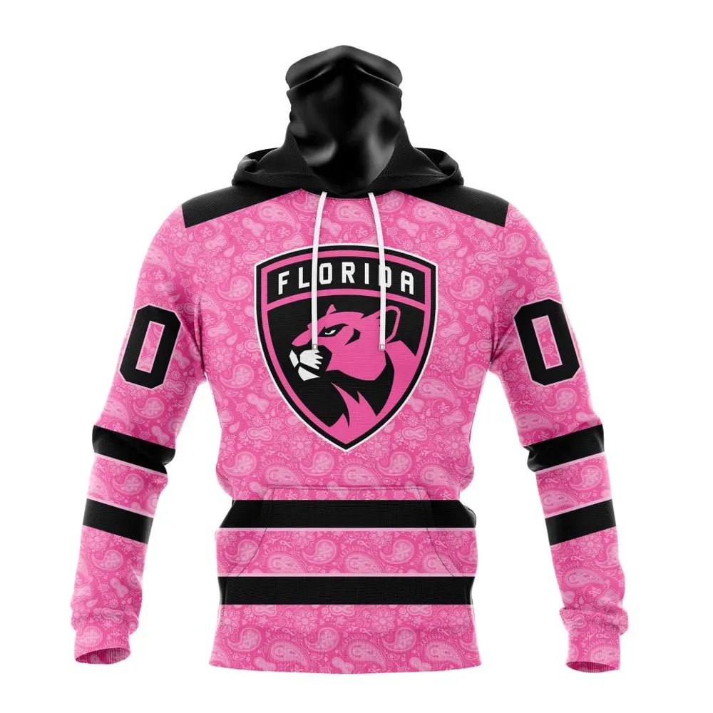 NHL Florida Panthers Special Pink Fight Breast Cancer St2306 Mask Hoodie