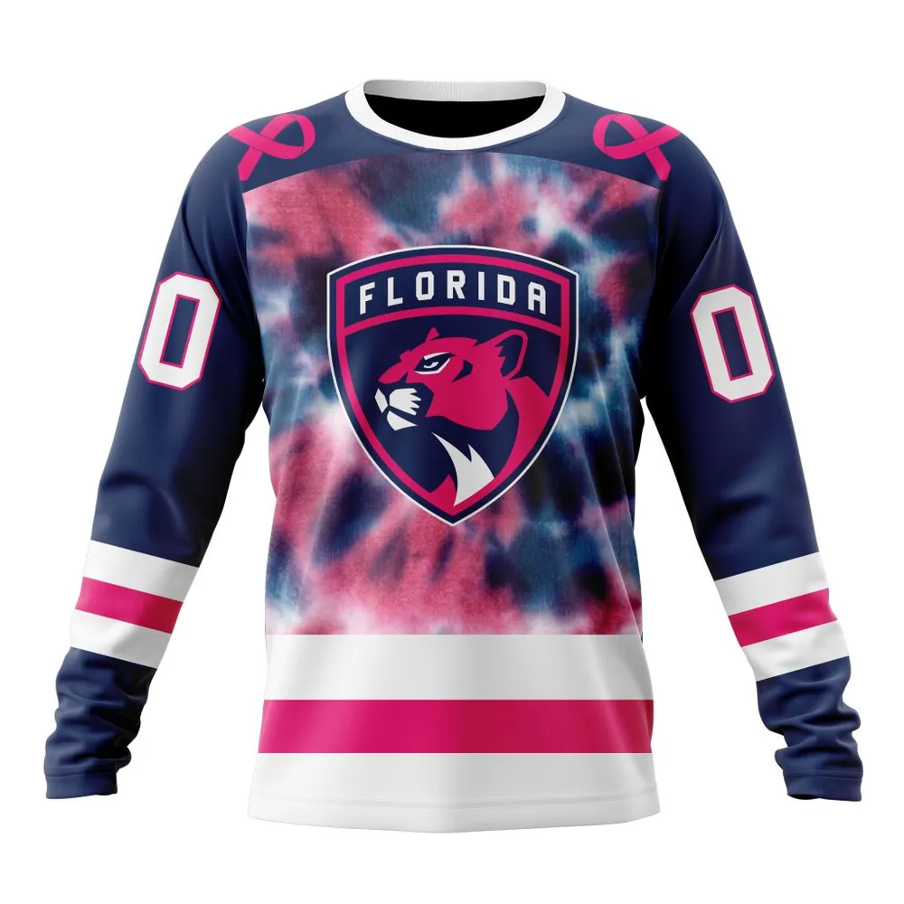 NHL Florida Panthers Special Pink October Fight Breast Cancer St2303 Long Sleeved Sweatshirt 