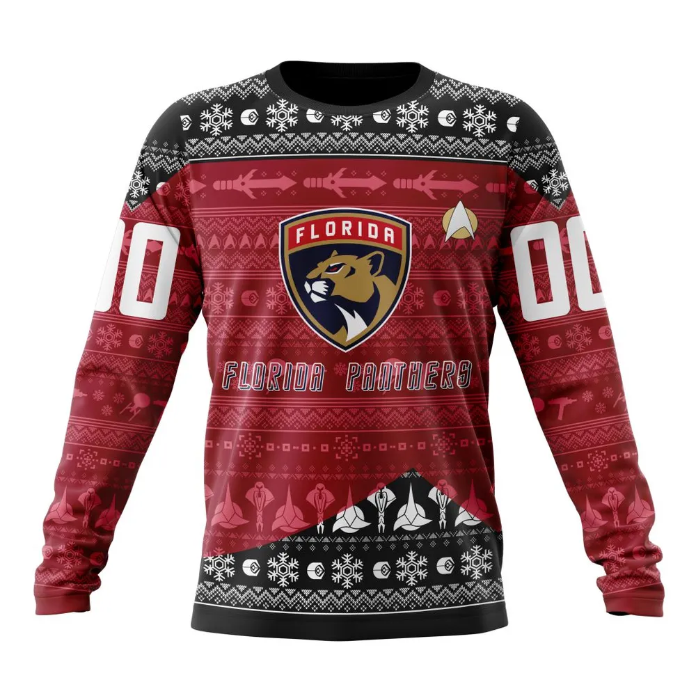 NHL Florida Panthers Special Star Trek Design St2201 Long Sleeved Sweatshirt 