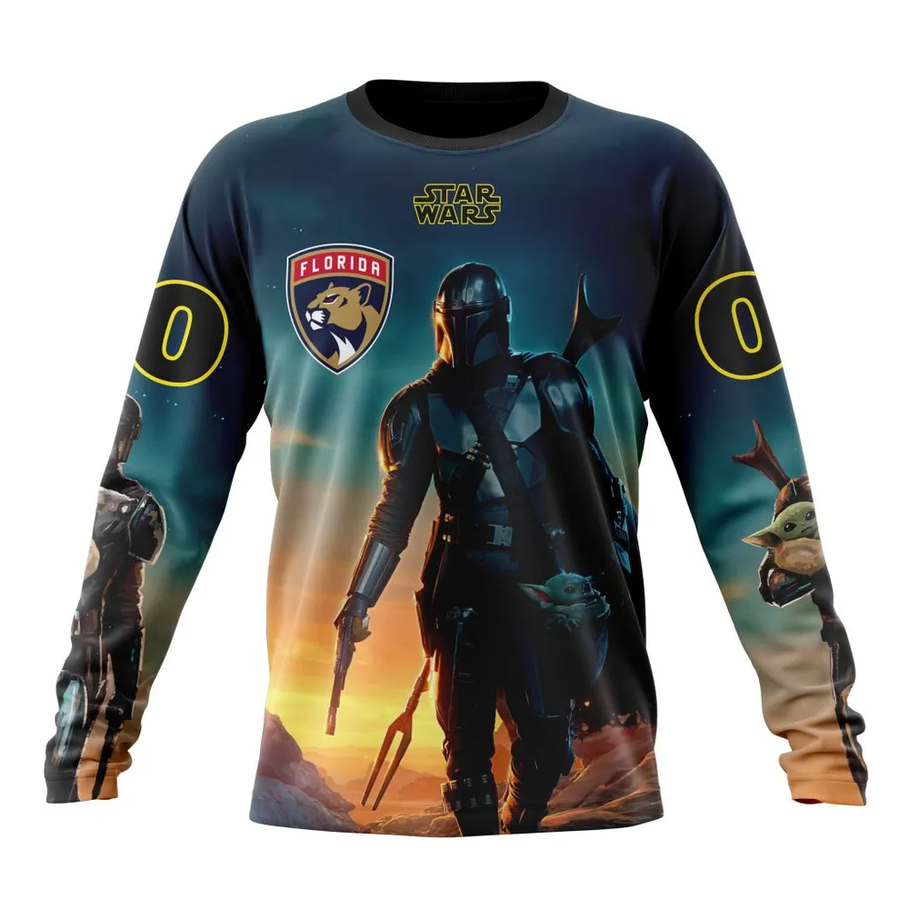 NHL Florida Panthers Special Star Wars The Mandalorian Design St2401 Long Sleeved Sweatshirt 