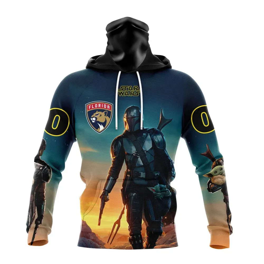 NHL Florida Panthers Special Star Wars The Mandalorian Design St2401 Mask Hoodie