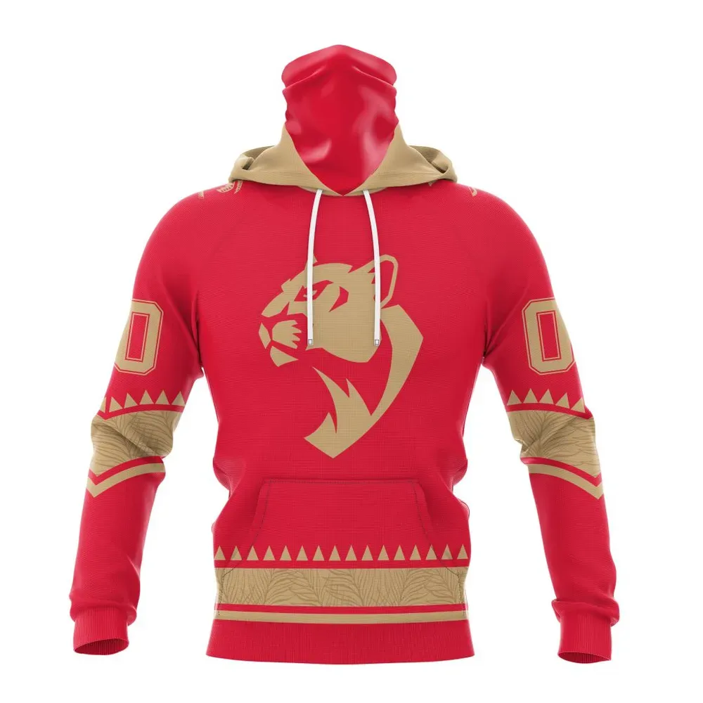 NHL Florida Panthers Special Two-Tone Design St2401 Mask Hoodie