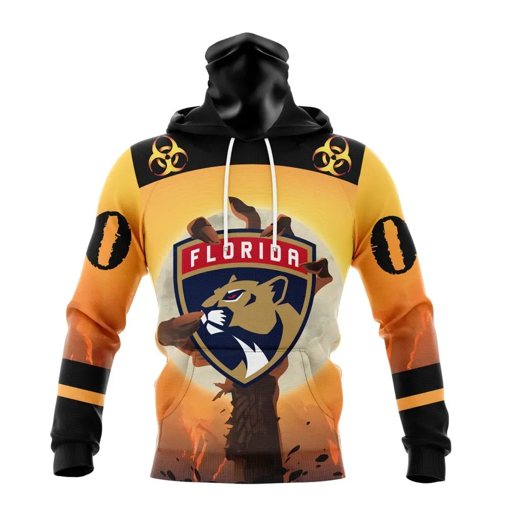 NHL Florida Panthers Special Zombie Design For Halloween St2305 Mask Hoodie