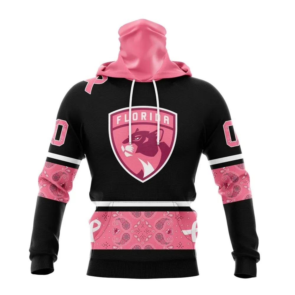 NHL Florida Panthers | Specialized Design In Classic Style With Paisley! In October We Wear Pink Breast Cancer Mask Hoodie