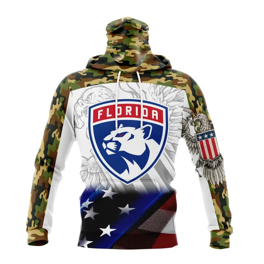 NHL Florida Panthers | Specialized Design With Our America Flag And Our America Eagle Mask Hoodie