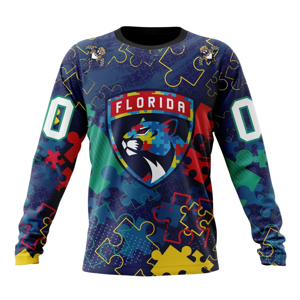 NHL Florida Panthers | Specialized Fearless Aganst Autism Long Sleeved Sweatshirt 