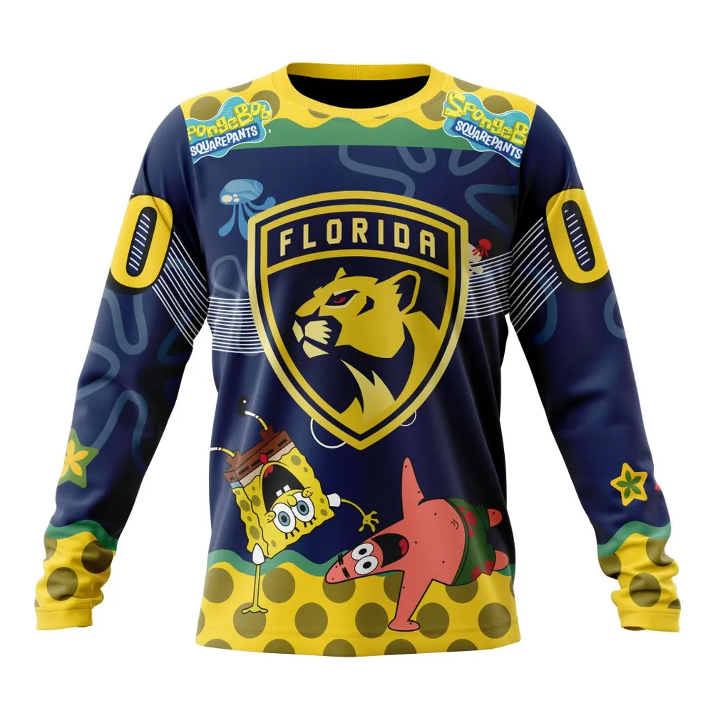 NHL Florida Panthers | Specialized Jersey With Spongebob Long Sleeved Sweatshirt 