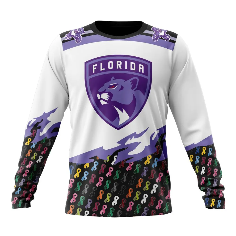 NHL Florida Panthers | Specialized Kits In October We Stand Together We Can Beat Cancer Long Sleeved Sweatshirt 