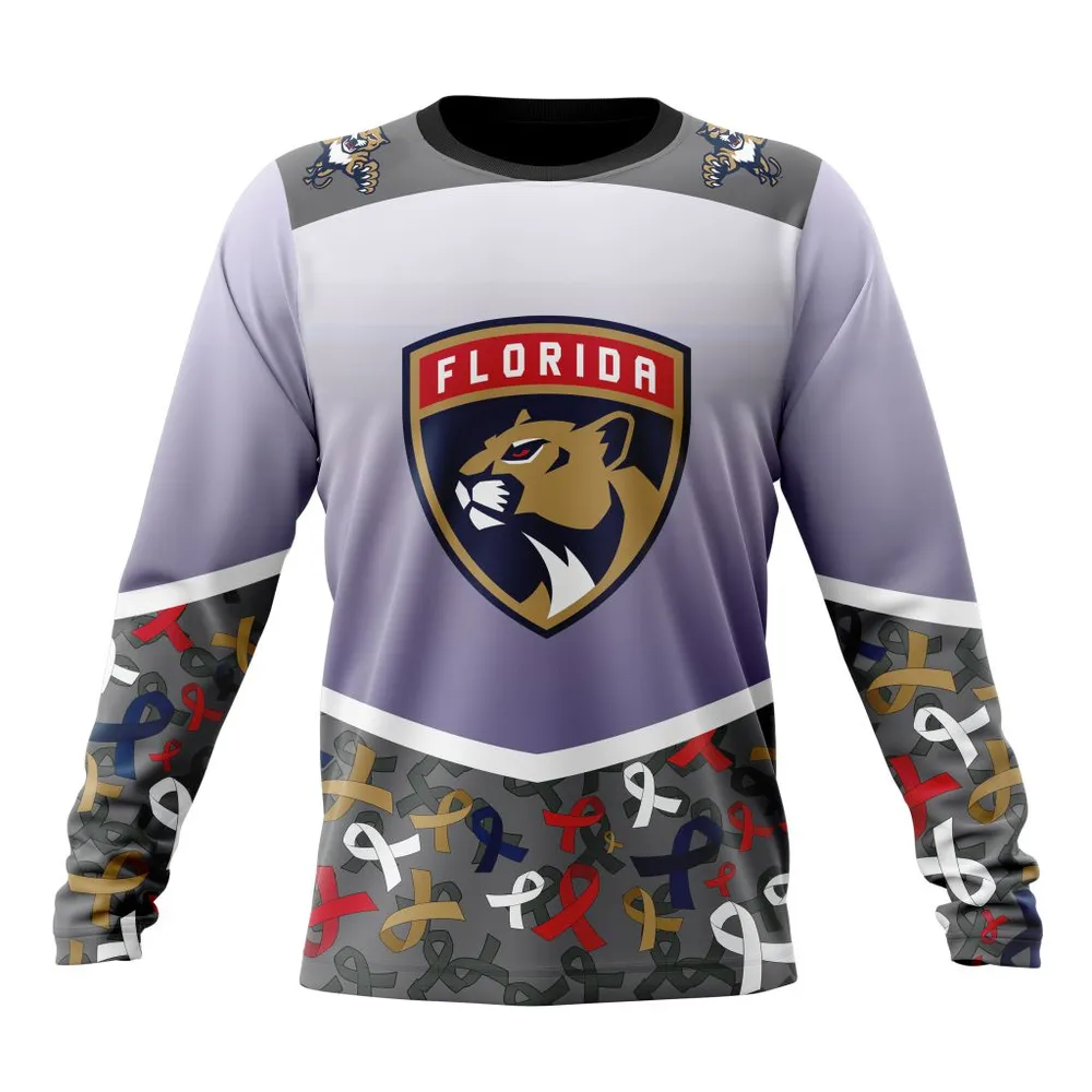 NHL Florida Panthers | Specialized Sport Fights Again All Cancer V0122 Long Sleeved Sweatshirt 