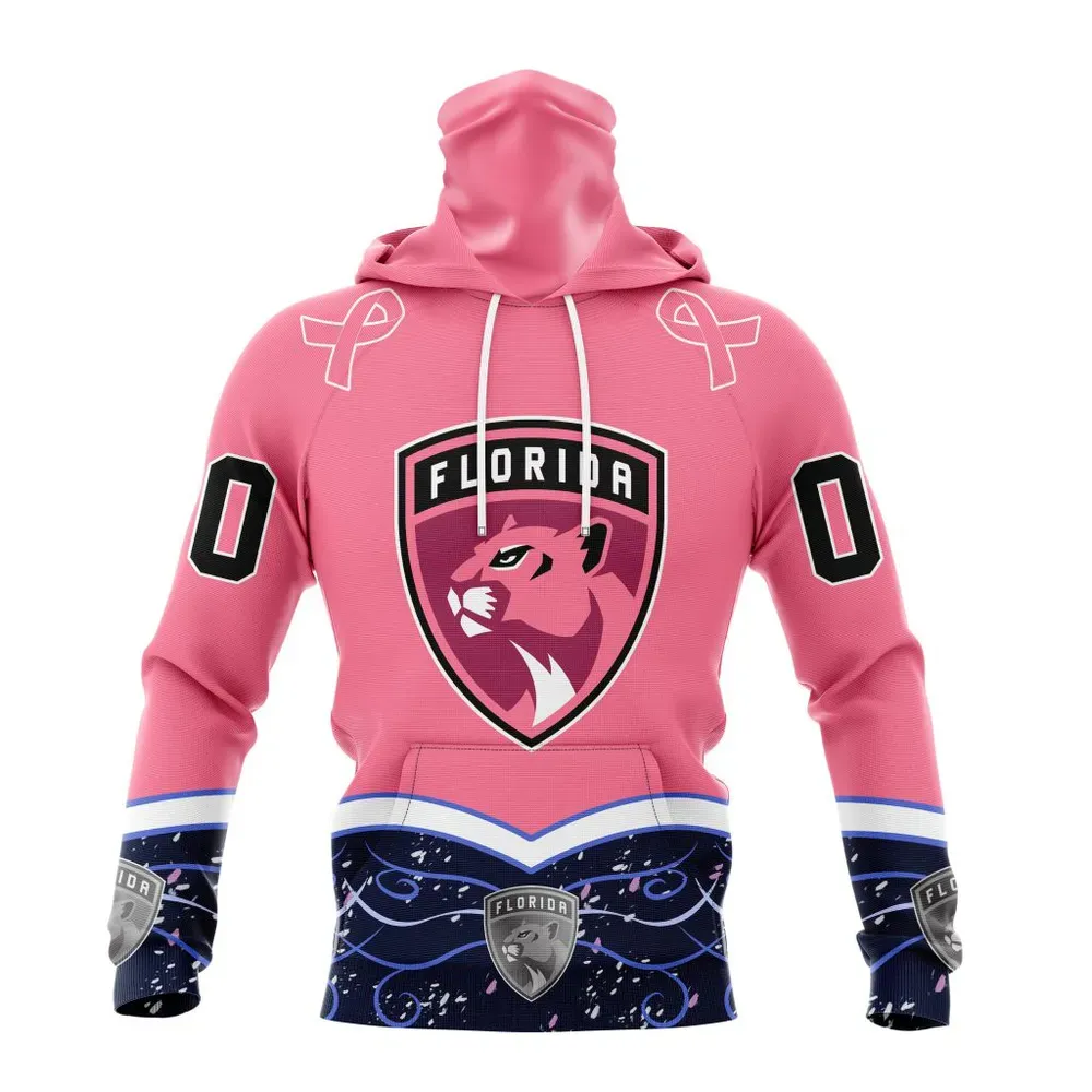 NHL Florida Panthers | Specialized Unisex For Hockey Fights Cancer Mask Hoodie