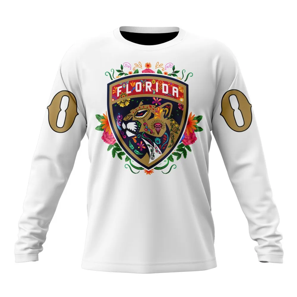 NHL Florida Panthers | Specialized Unisex Kits Dia De Muertos Long Sleeved Sweatshirt 