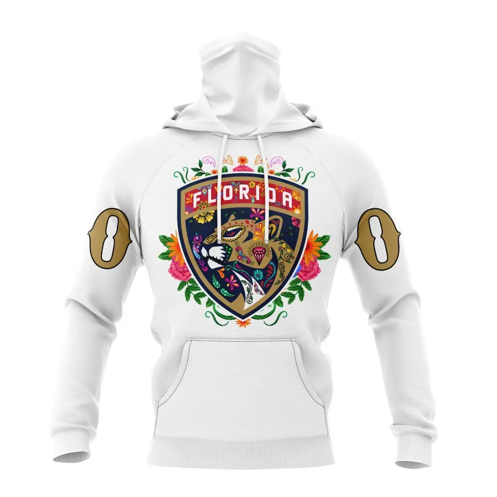 NHL Florida Panthers | Specialized Unisex Kits Dia De Muertos Mask Hoodie