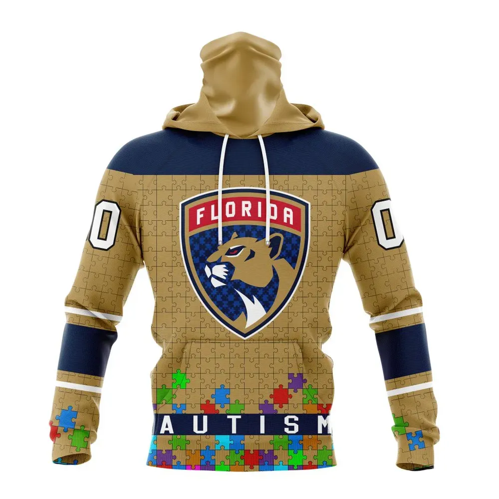 NHL Florida Panthers | Specialized Unisex Kits Hockey Fights Against Autism Mask Hoodie