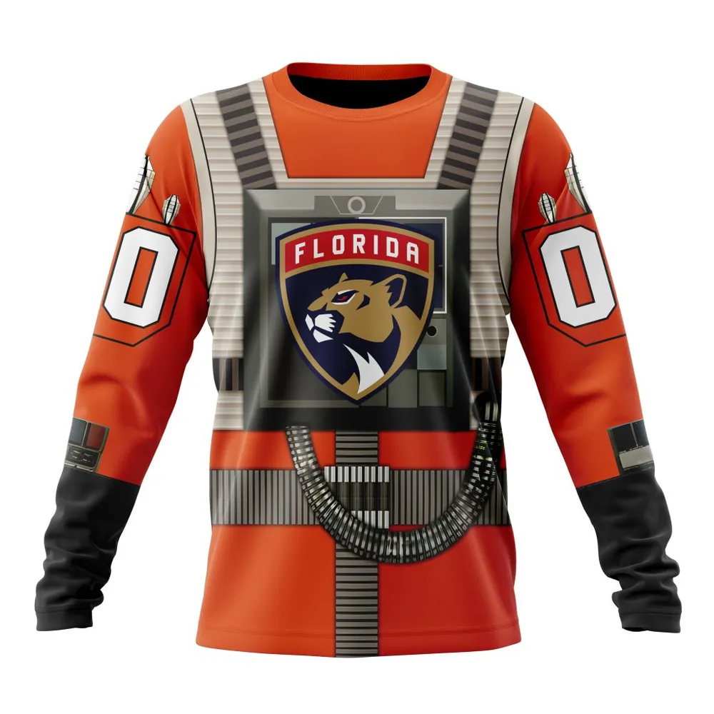 NHL Florida Panthers Star Wars Rebel Pilot Design St2201 Long Sleeved Sweatshirt 