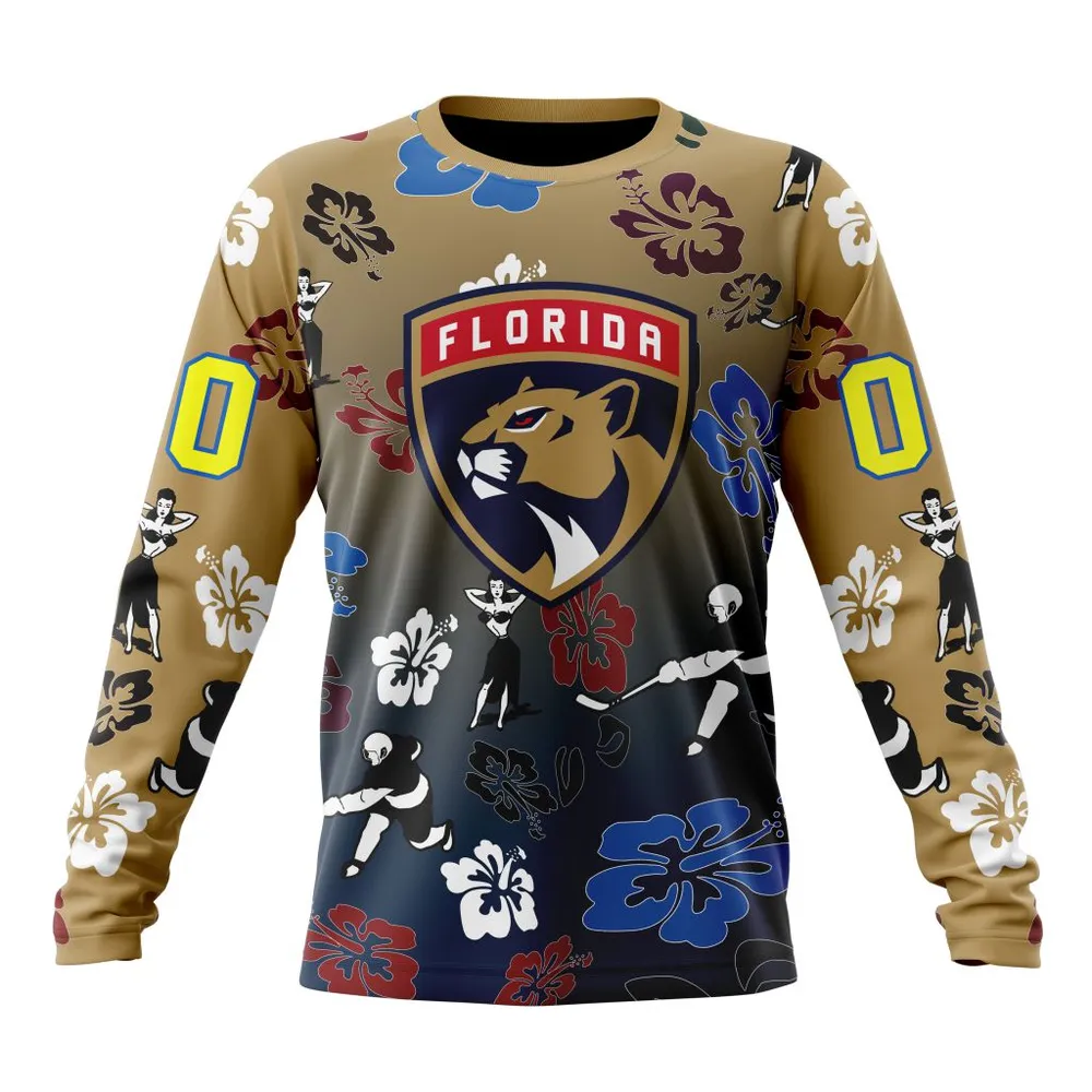 NHL Florida Panthers X Hawaii Specialized Design For Hawaiia V0122 Long Sleeved Sweatshirt 