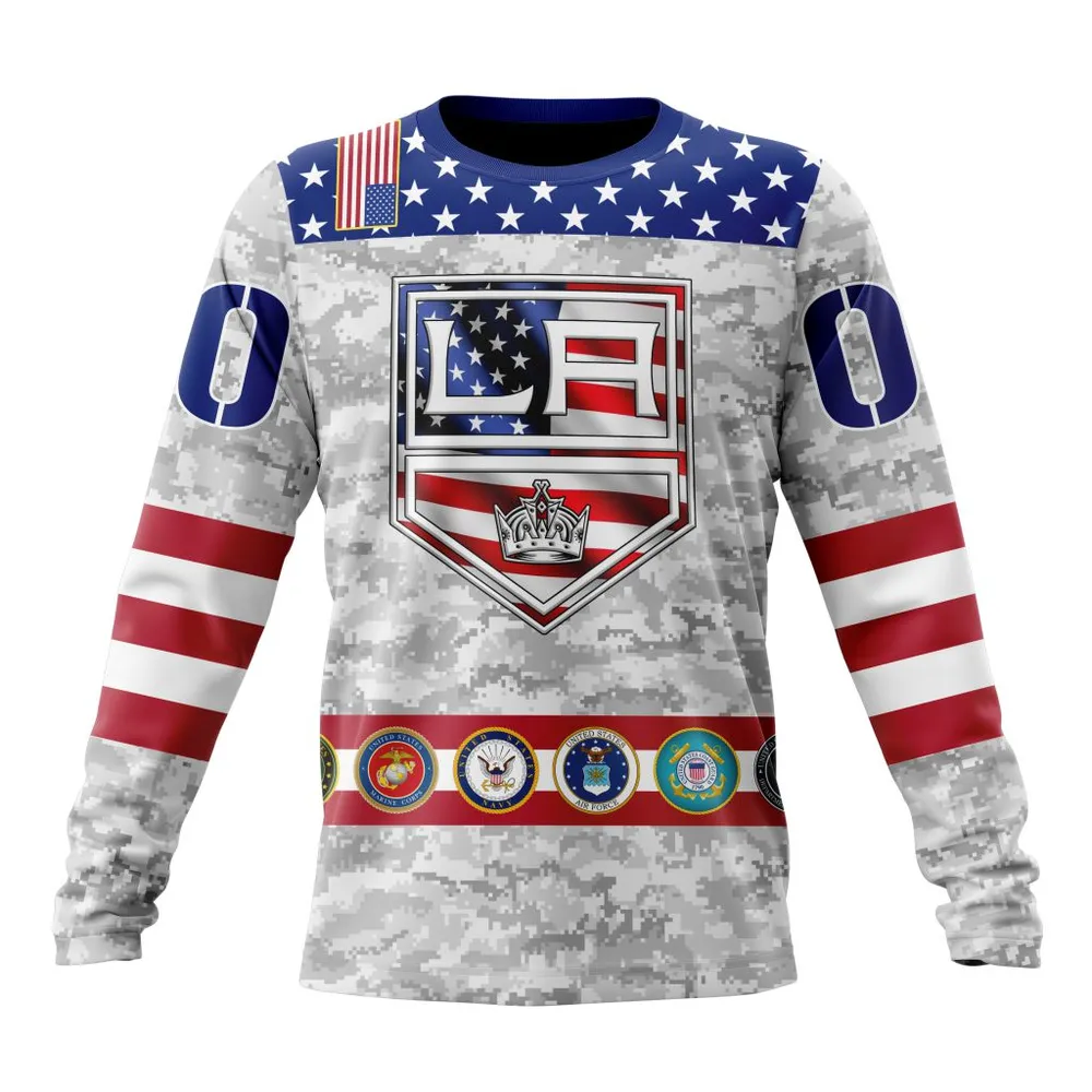 NHL Los Angeles Kings Armed Forces Appreciation St2201 Long Sleeved Sweatshirt 